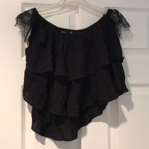 off the shoulder black crop top